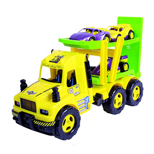 รถบรรทุกของเล่นสำหรับเด็กพร้อมรถแข่งขนาดเล็ก รถขนส่งพลาสติก - Product Image 1