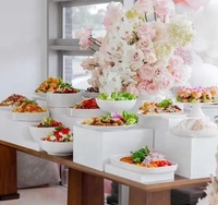 Supports de Présentation Blancs en Acrylique Personnalisés pour Mariage, Noël, Fête, Buffet, Gâteaux et Desserts