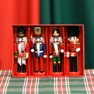 YUELIAN Casse-noisette de Noël en bois fait main, moderne, rouge coloré, 19 cm, figurine décorative, cadeaux et fournitures d'intérieur - Product Image 4