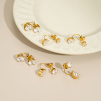 Nouvel ensemble de boucles d'oreilles pendantes et lampe de bureau en forme de larme coréenne bohème avec zircon, en acier inoxydable hypoallergénique plaqué or 18 carats PVD Dazan