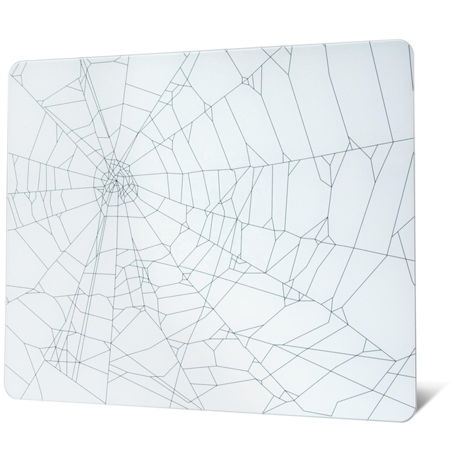 Spider Web Waterproof Glass Gaming Mouse Pad with Transparent Keyboard Play Mat Scratch Proof 410x310mm in Stock