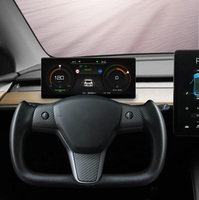 Écran intelligent LCD de tableau de bord avec caméra frontale Carplay 9 pouces, affichage tête haute, compatible Tesla Model 3 & Y