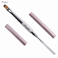 Pinceau à ongles double embout avec manche métallique, poils en nylon, Kolinsky Sable, pour liner, dégradé, gel UV, repousse-cuticules, multifonctionnel, professionnel