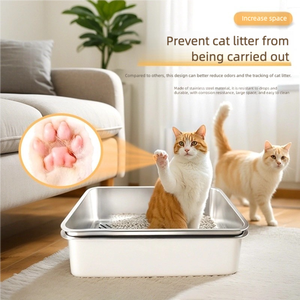 Groothandel Slimme Dubbellaagse Geurcontrole 48l Capaciteit 60*40*15/60*40*20Cm Semi-Ingesloten Roestvrijstalen Kattenbak Filter - Product Image 1