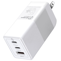Productos de Alta Demanda al por Mayor: Cargador USB-C Plegable de 3 Puertos Tipo C con QC 3.0, PPS, Carga Rápida de 65W, Tecnología GaN, Certificaciones FCC y CE