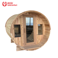2-6 orang Cedar merah Kamar barel luar ruangan kayu Solid ditembakan kering uap kering rumah Sauna untuk penggunaan keluarga di vila