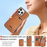 Étui en similicuir compatible pour iPhone 16 Pro Max 15 Pro de 17 pouces avec recharge sans fil, support trois-en-un pour cartes et motif animalier