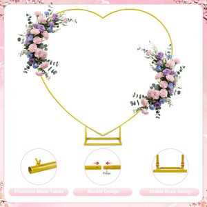 Arco di Palloncini a Forma di Cuore in Ferro Dorato da 2m di Diametro per Decorazioni di San Valentino e Matrimoni - Product Image 3