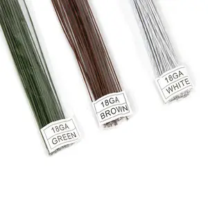 50pcs Package 14 inch 18 Gauge Brown Floral Wire for Artificial Flower Stem Making