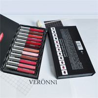 VERONNI — kit de maquillage liquide mat 12 en 1, avec coffret cadeau, étiquette privée, brillant à lèvres