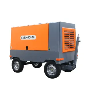 15bar 550cfm Cummins moteur diesel minier compresseur d'air à vis 530cfm 500cfm compresseur air minier moteur diesel compresseur d'air