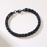 Bijoux Hip Hop étanches faits à la main Bracelet chaîne byzantine pour hommes en acier inoxydable plaqué or 6mm