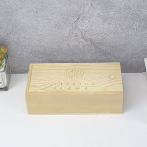 आयताकार Storawomenne Leatherbox बॉक्स शीर्ष फिसलने Liwomenl-फिसलने के साथ बाहर लकड़ी ढक्कन उपहार सरल लकड़ी के मामले के लिए गत्ते का डिब्बा पाइन - Product Image 2