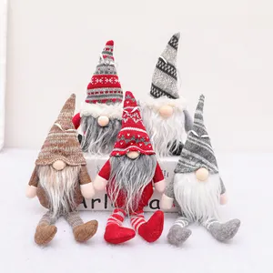 Dekorasi Natal Merajut Boneka Tanpa Wajah, Dekorasi Pohon Natal Ornamen GNOME Pohon Natal