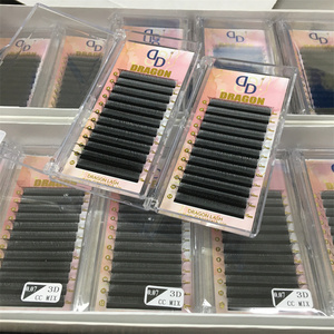 Dragon Dark Black Premade Volume Lash Extensions Oem W Shape 3d 4d 5d 6d Clover Lashes 0.05mm 0.07mm Eyelash Extension - Product Image 3