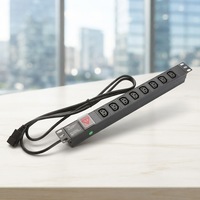 Bloc de distribution d'alimentation (PDU) LE IEC C13 avec interrupteur, 19 pouces, en alliage d'aluminium, 220V 10A, pour armoire réseau, 6/8 prises, LE ou OEM