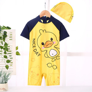 <span class=keywords><strong>Maillot</strong></span> <span class=keywords><strong>de</strong></span> <span class=keywords><strong>bain</strong></span> une pièce pour garçons 2026, motif canard jaune, protection solaire, collection printemps, pour bébés - Product Image 1