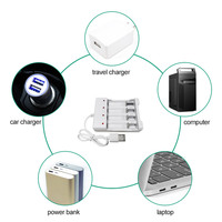 Nimh — chargeur de batterie intelligent avec prise USB, charge rapide, adaptateur pour batteries rechargeables Nimh Nicd, AAA/AA, portables