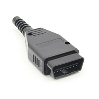 Carcasa de Conector OBDII Universal de 16 Pines, Conector OBD2 de 16 Pines J1962F, Cable Hembra a Abierto para OBD2