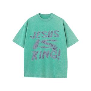 Camiseta de Hombre, Estilo Hip Hop Urbano, Lavado Ácido, Vintage, 100% Algodón, Tejido de Punto, Manga Regular, Talla Grande, Alta Calidad, Digital - Product Image 6