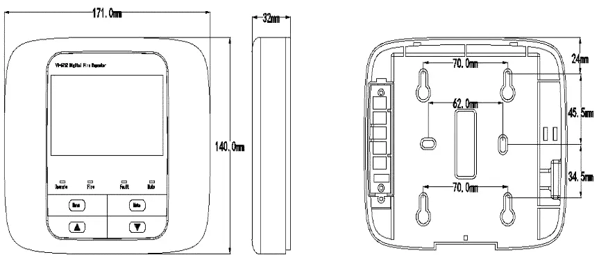 Pesan lengkap ditampilkan Port Usb daya Dc 24v tersedia sistem Alarm api yang dapat diatur Repeater api Digital