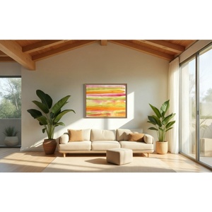 Décoration murale en métal de qualité supérieure, fiable et durable, en orange et vert, pour un accent mural longue durée - Product Image 3