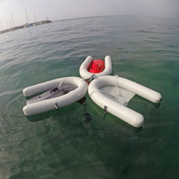 Station d'amarrage pour jet-ski en tube PVC de 1,4 x 1 m, quai pour bateau à moteur, quai gonflable pour jet-ski avec sac d'équilibrage d'eau