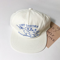 Casquette de baseball pour enfants à motif licorne, 5 panneaux, visière plate, structure souple, avec logo personnalisé OEM, vente en gros d'usine, casquette snapback pour enfants