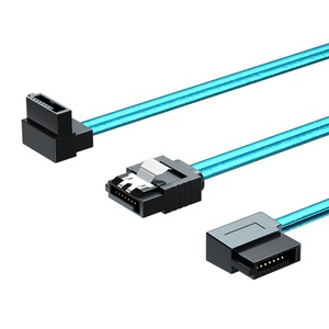 <b>Sata</b> Data Cable 3.0 Pure Copper 0.5m 1m Computer Hard <b>Drive</b> Connection Transparent Blue Left Right Bend - Product Image 2