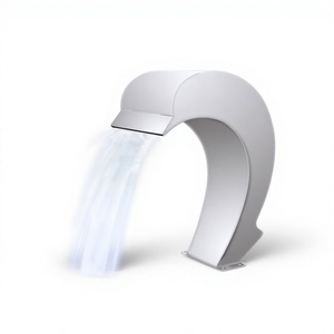 Mur de séparation en cascade en acier inoxydable pour la décoration des bords de piscine, design moderne, utilisation en extérieur - Product Image 1