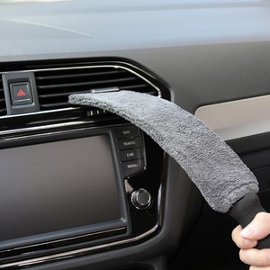Car Dust Brush Grey PP Coral Fleece For Air Vents And Crevices <b>Cleaning</b> Tool - Product Image 1