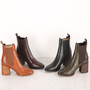 Botas Vaqueras <span class=keywords><strong>de</strong></span> Cuero <span class=keywords><strong>para</strong></span> <span class=keywords><strong>Mujer</strong></span>, Invierno, Punta Redonda, Tacón Grueso, Forro <span class=keywords><strong>de</strong></span> Cuero Genuino, Zapatos <span class=keywords><strong>de</strong></span> <span class=keywords><strong>Tobillo</strong></span> <span class=keywords><strong>para</strong></span> Damas - Product Image 1