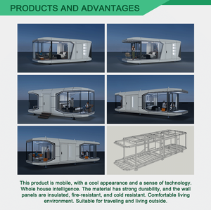 E8บ้าน<span class=keywords><strong>อล</strong></span>ูมิเนียมอัลลอยด์สีฟ้าหรูหราขนาดใหญ่สำหรับโรงเรียนนอกกริดของโรงแรมแคปซูล - Product Image 3