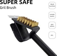 SEB Brosse de nettoyage pour barbecue, kit de nettoyage pour barbecue, brosse à charbon, tapis de nettoyage, pince de barbecue, support, grattoir à poils, spatule de barbecue