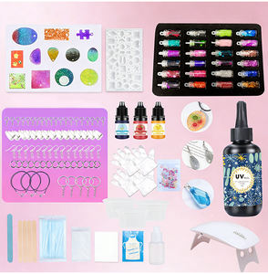 Kit de résine UV artisanale pour la fabrication de bijoux, époxy transparent dur à durcissement rapide, moules en silicone, pendentifs, boucles d'oreilles, porte-clés - Product Image 1