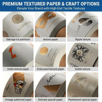 Etiquetas de Vino con Estampado Dorado en Relieve Personalizadas, Etiquetas Adhesivas para Botellas de Perfume de Papel Texturizado Ecológico para Embalaje de Lujo