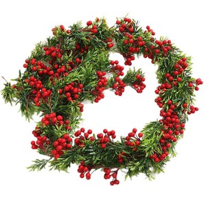 Guirlande de Noël Artificielle Écologique de Haute Qualité avec Baies Rouges, Ornement Festif de Thanksgiving pour la Décoration Intérieure - Product Image 5