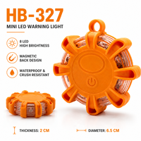 Lampe de sécurité routière à LED HB-327 alimentée par batterie, 8 LED, matériau PC, protection IP44, fixation magnétique, non réfléchissante, avertissement routier