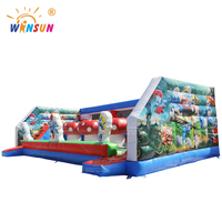 WINSUN Commercial  Jeu de ballon gonflable à sauter en forme de champignon bleu pour enfants