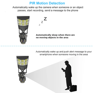 ZCVISION 8MP LED Solar CCTV Camera IP66 Dubbele Lens 20X Zoom Bewegingsdetectie Solar Camera en met Straatlamp - Product Image 5