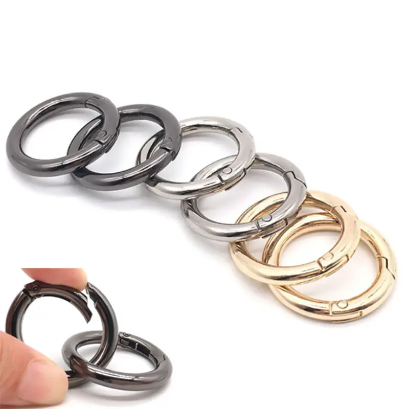 אבץ סגסוגת הדק אביב Keyring אבזם עגול Carabiner קליפ אביב O טבעת שער Carabiner O טבעות פתיח O טבעת Carabiner