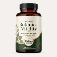 Compléments alimentaires naturels pour booster l'énergie masculine, marque privée OEM, herbe de chèvre cornée, maca, tribulus, ashwagandha, tongkat ali, ginseng, capsules