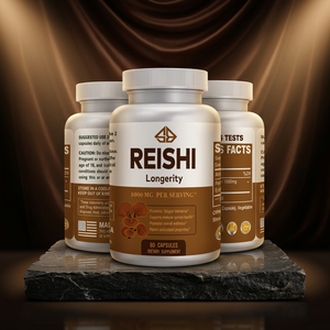 Extracto de Hongo Reishi Orgánico OEM, Polvo de Esporas de Ganoderma Lucidum, Apoyo Inmunológico, 60 Cápsulas - Product Image 1