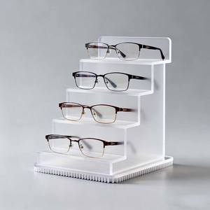 מתלה תצוגה אקרילית מודרנית עם חריץ כרטיס קבוע ללא להחליק 5 שכבות משקפיים עבור חנויות קמעונאיות - Product Image 4