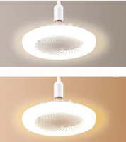 Ventilateur de chambre à coucher LED E27 télécommande étude salon lumière universelle tête de lampe dortoir plafonnier