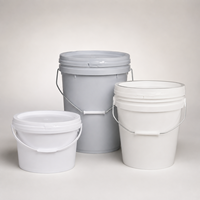 Seau en plastique PP industriel de 25 L à large ouverture avec poignée en métal, couvercle personnalisable pour le stockage de matières premières industrielles, fabriqué en Chine
