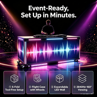 Cabine DJ portable personnalisée avec LED, facile à déplacer, écran vidéo LED mural, cabine DJ synchronisée sans effort avec la musique