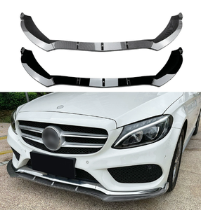 3 pezzi labbro anteriore auto per <span class=keywords><strong>Mercedes</strong></span> <span class=keywords><strong>Benz</strong></span> classe C Splitter W205 C300 C160 C200 C350e C260 AMG 2015-2018 nero lucido - Product Image 1