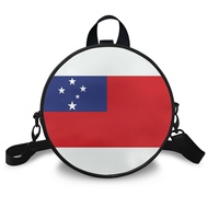 Sac à main pour femme en cuir PU imprimé numériquement avec le drapeau de Samoa, convertible en sac à bandoulière, mini sac à dos, fermeture à glissière