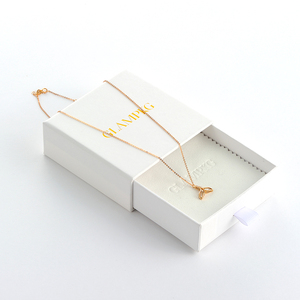 Custom Logo White Sliding Drawer Jewelry Box with White Foam Insert <b>Paper</b> Cardboard Packaging for Necklace Bracelet Ring - Product Image 4
